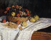 Fruit Basket with Apples and Grapes